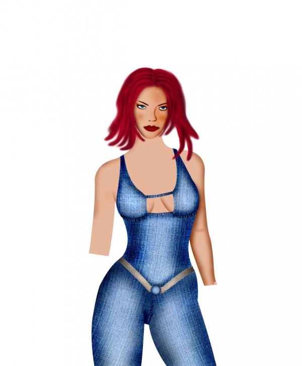 Creation of Princess of blue jeans: Step 16